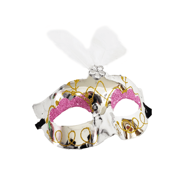 Antifaz con glitter plumas