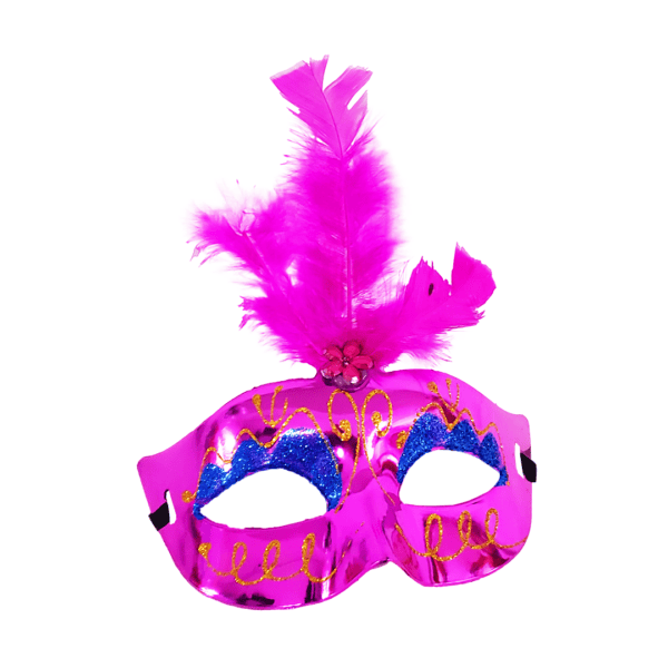 Antifaz con glitter plumas - Imagen 2